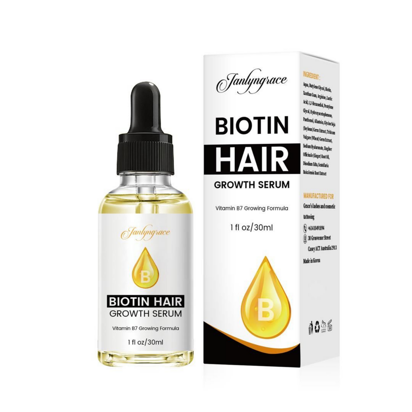 Janlyngrace - Biotin Hair Serum - For Men and Women (30ml / 1fl. oz)